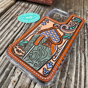Tooled Leather Phone Case – Blessing Custom Leather Tooled Leather Phone Case – Blessing Custom Leather