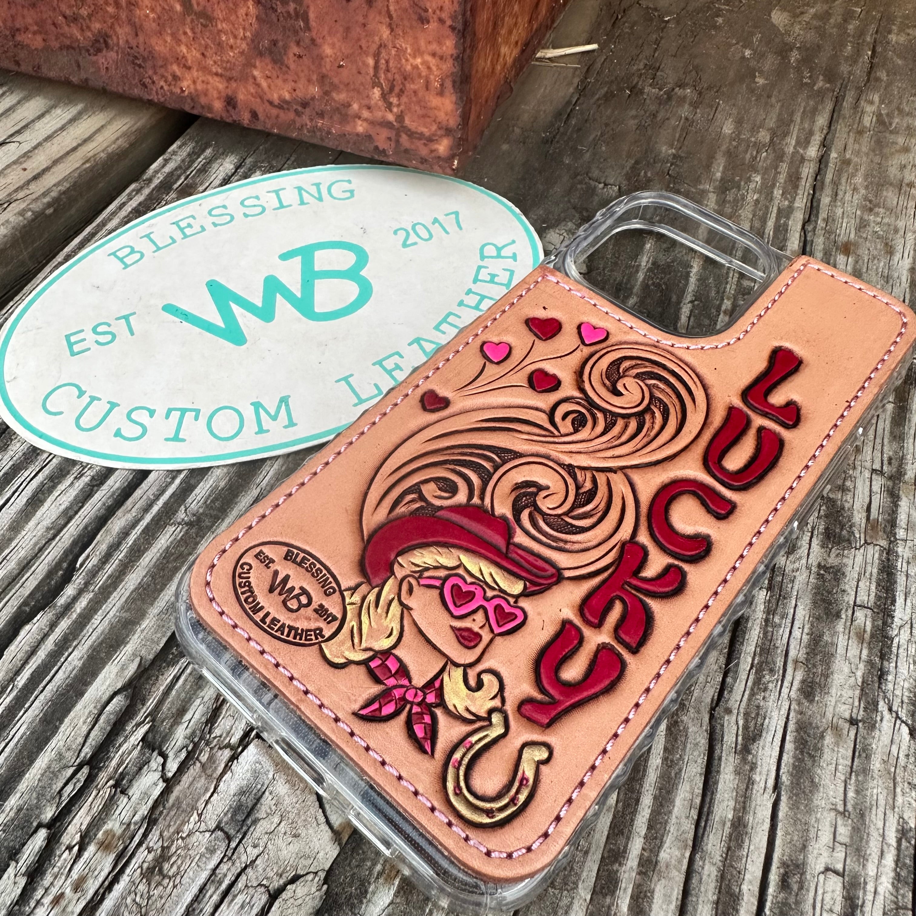 Tooled Leather Phone Case