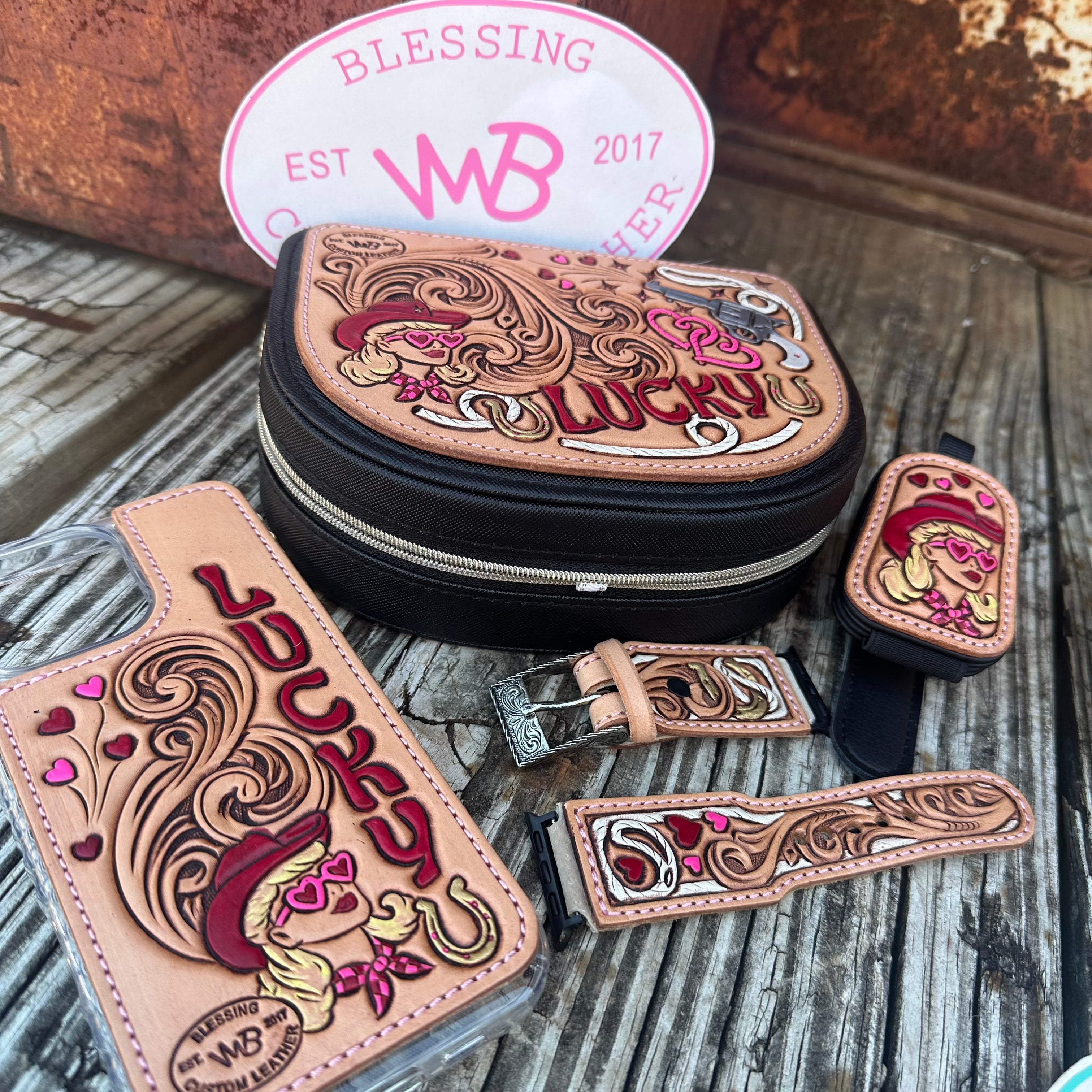 Tooled Leather Watch Band