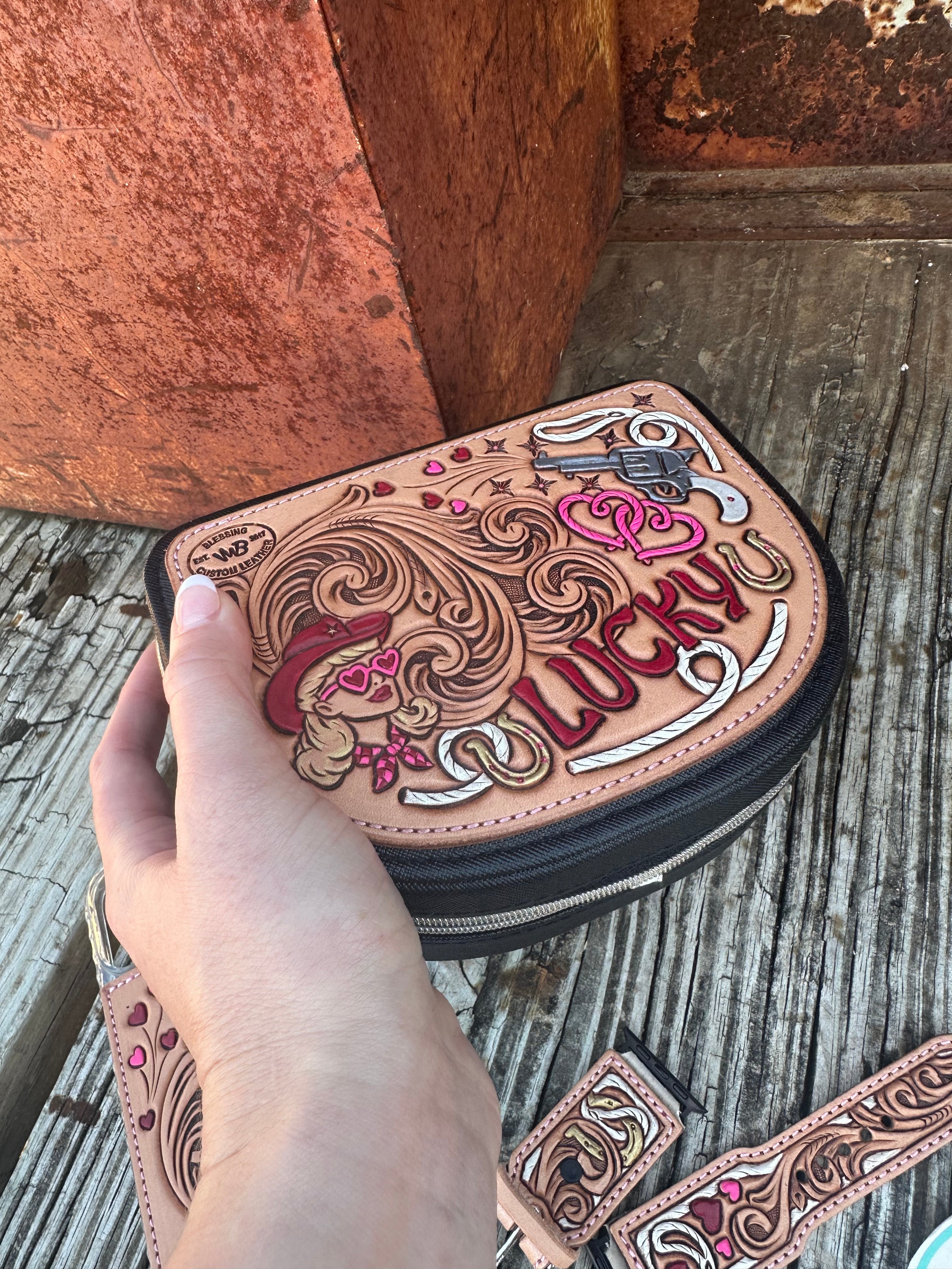 Tooled Leather Jewelry Case