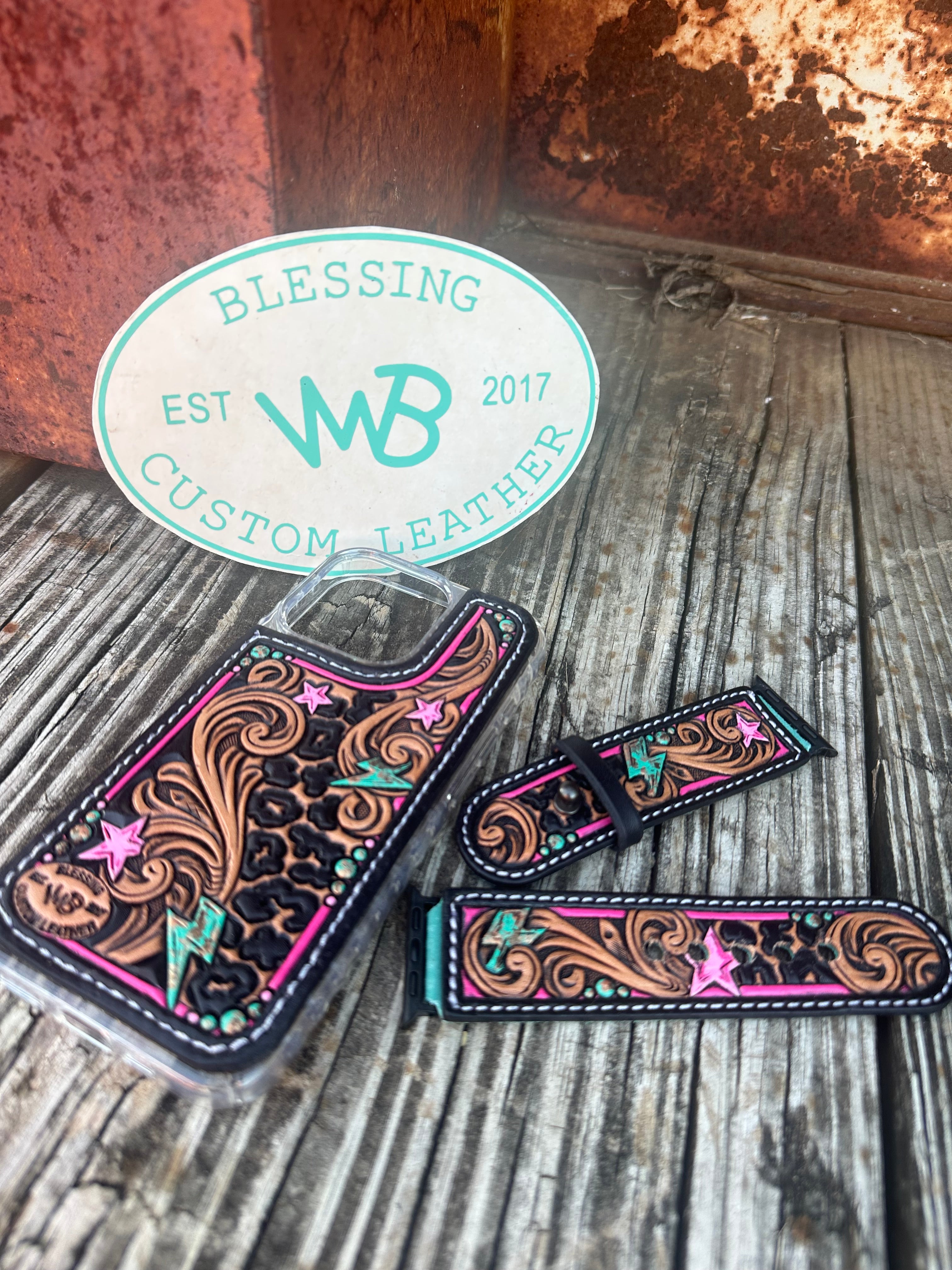Tooled Leather Phone Case