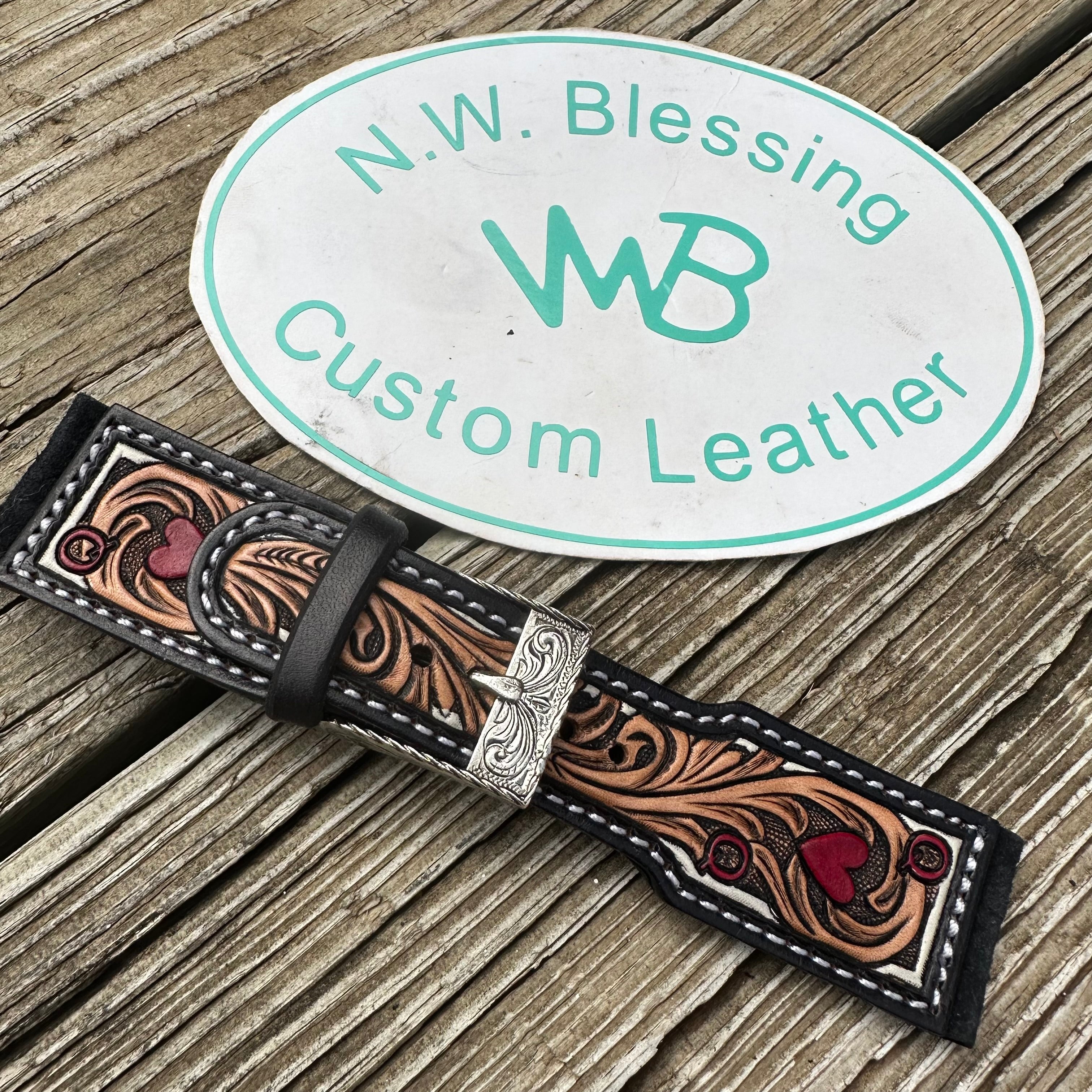 Tooled Leather Apple Watch Band #28