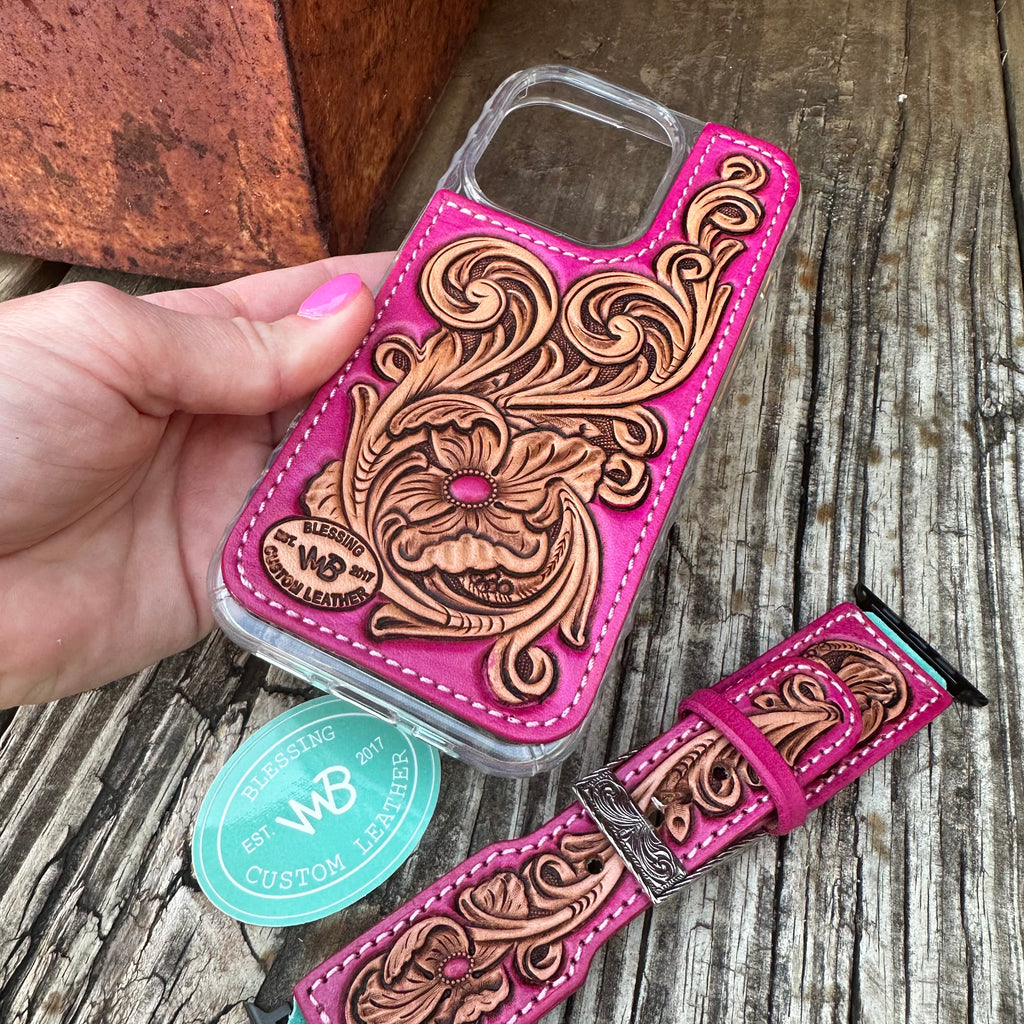 Tooled Leather Watch Band