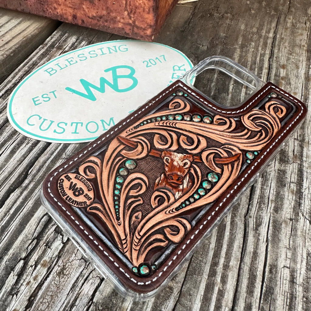 Tooled Leather Phone Case