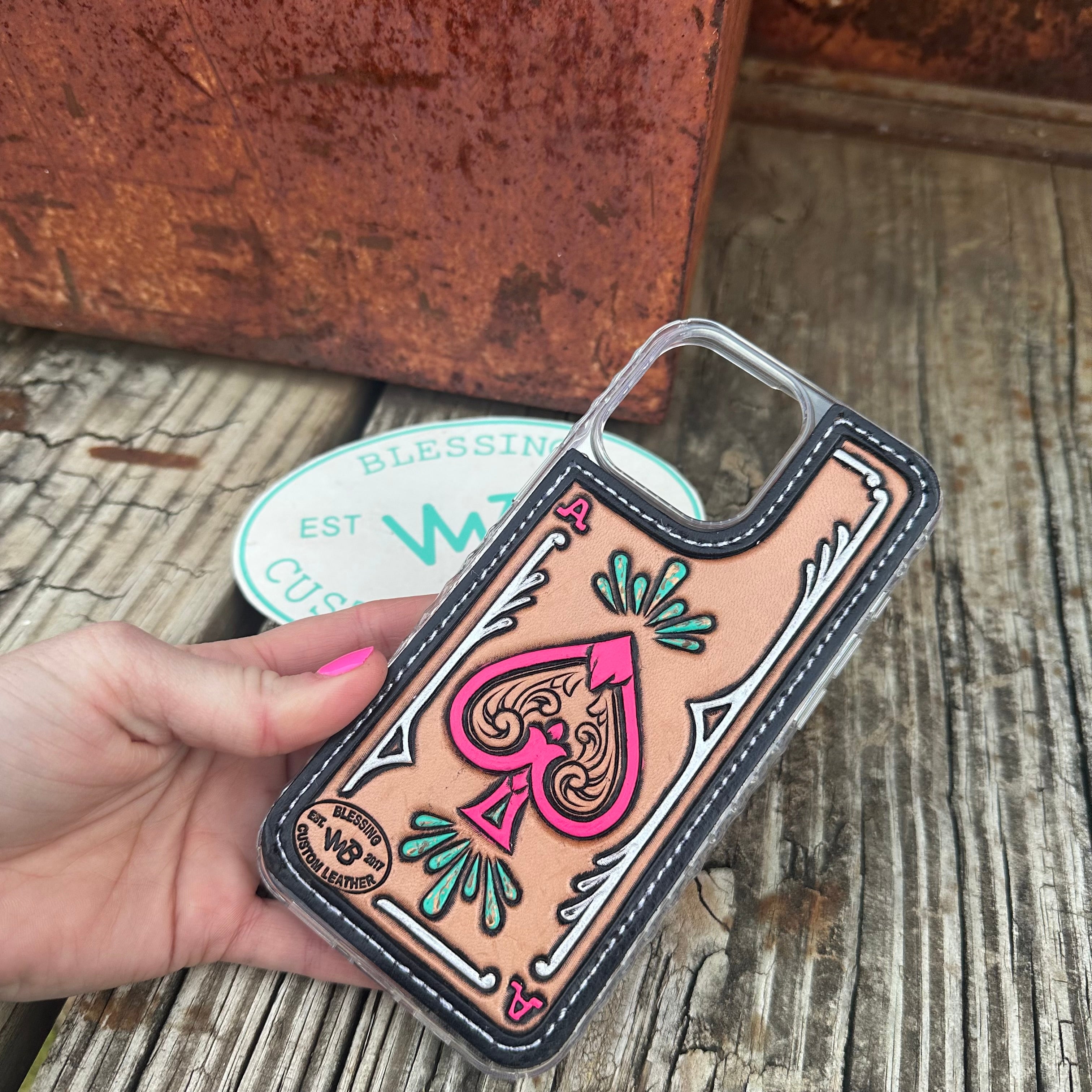 Tooled Leather Phone Case