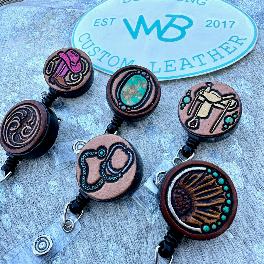 Badge Reels – Blessing Custom Leather