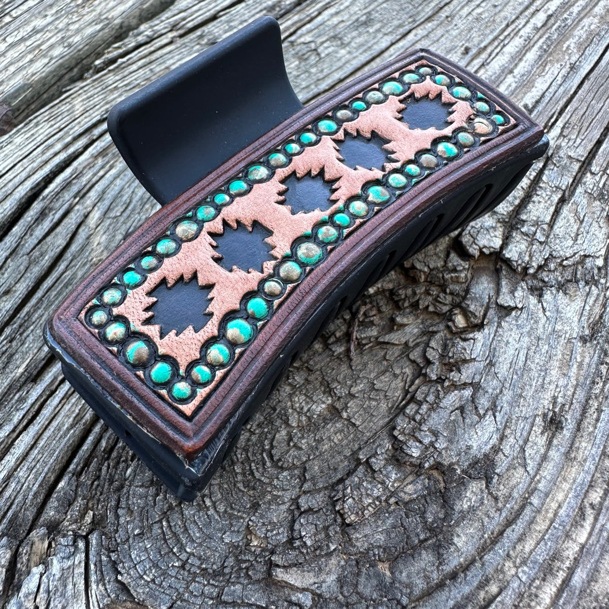 Tooled Leather Hair Clip #10 – Blessing Custom Leather