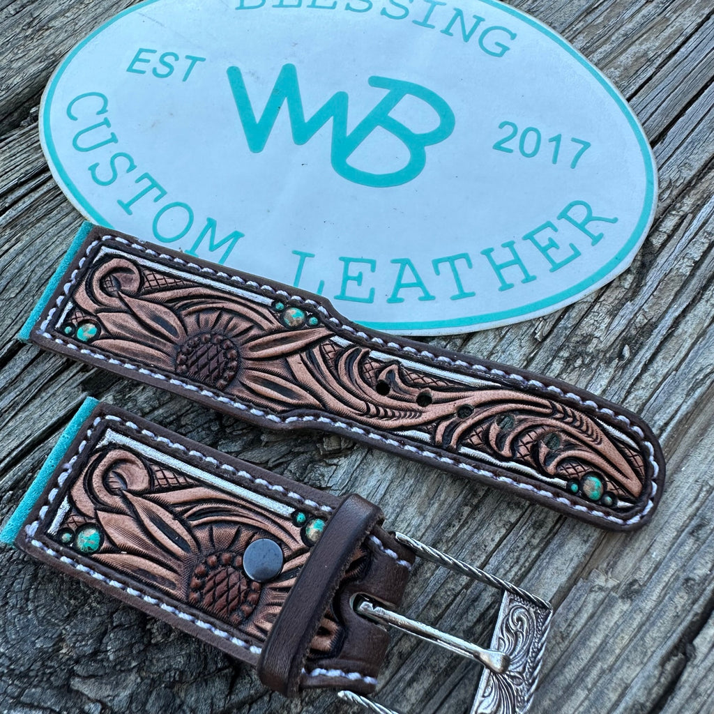 Tooled Leather Apple Watch Band #24