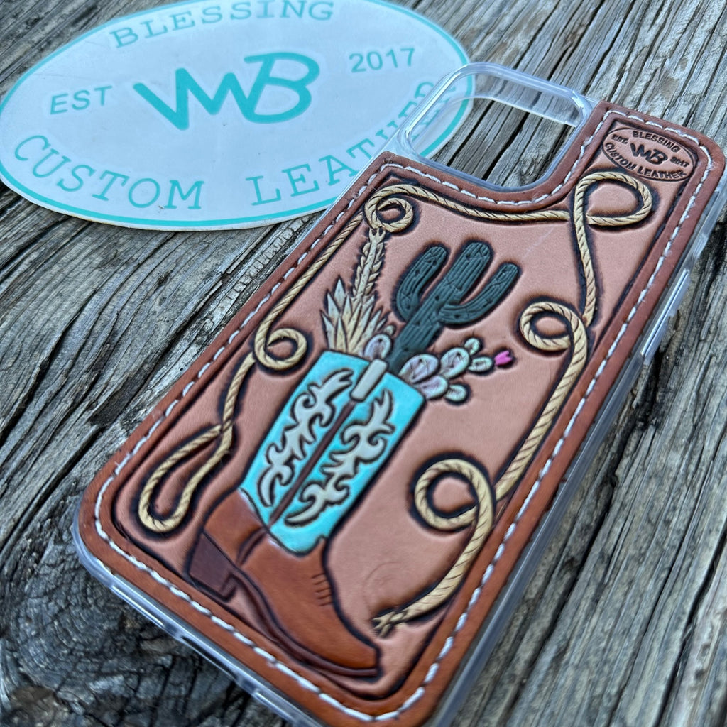 Tooled Leather Phone Case