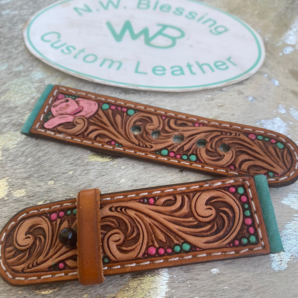 Tooled Leather Apple Watch Band #18