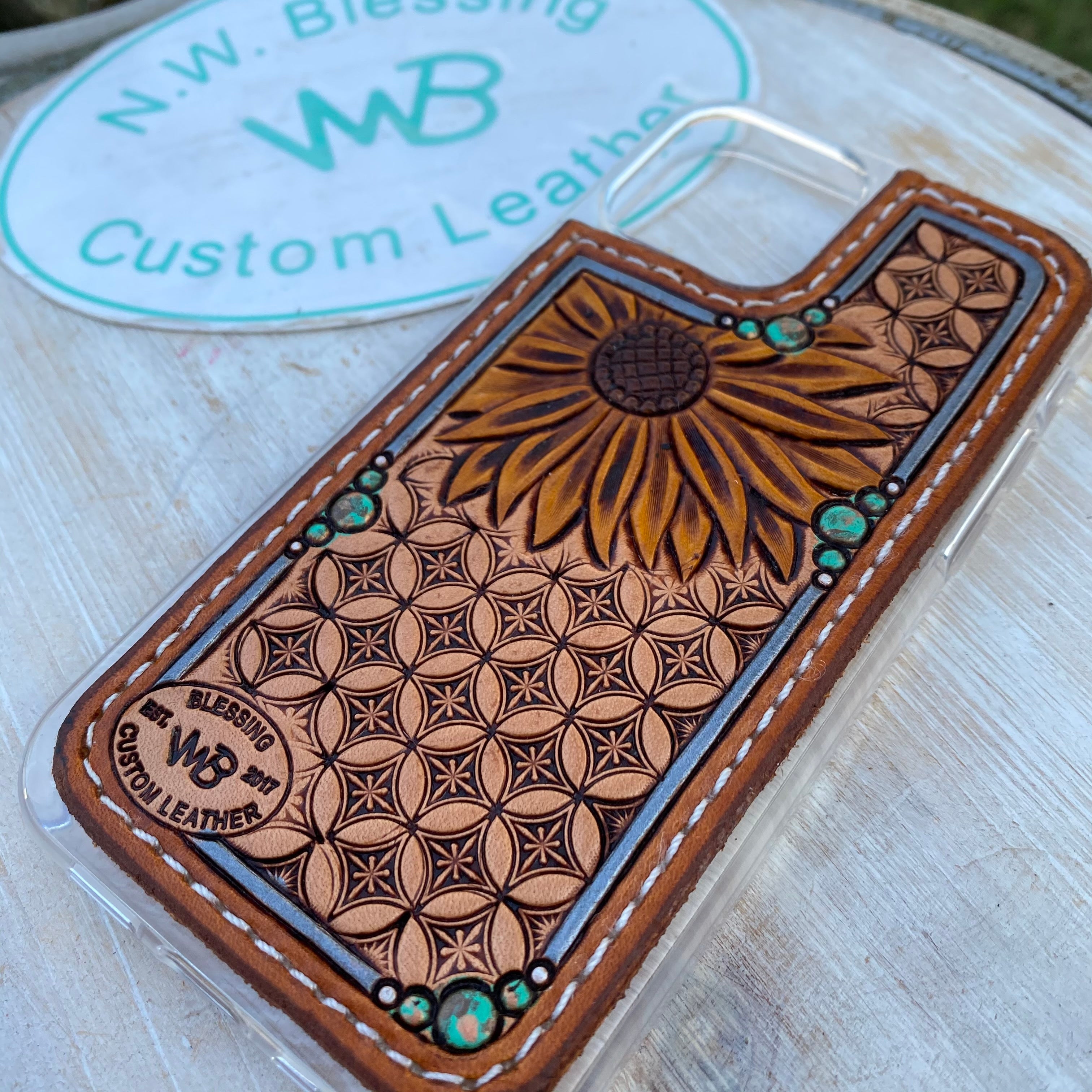 Tooled Leather Phone Case