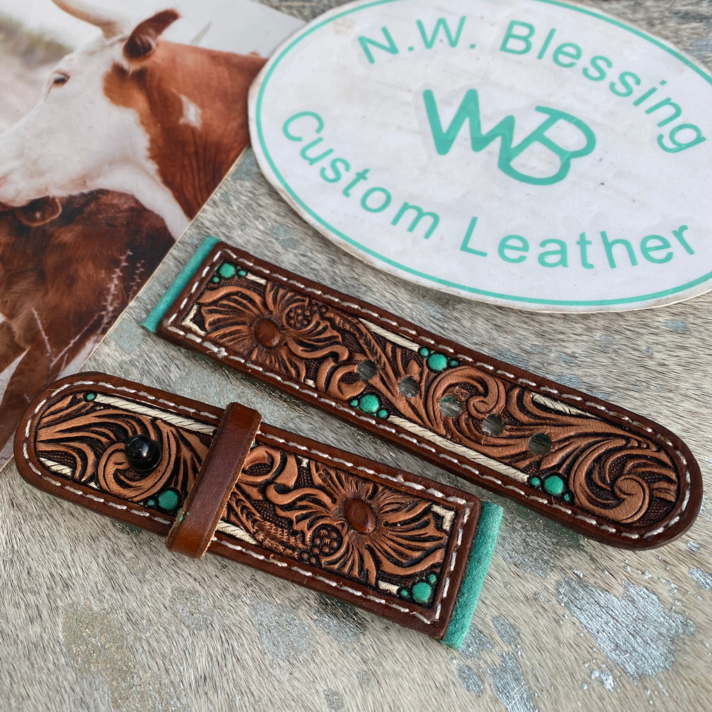 Tooled Leather Apple Watch Band #14