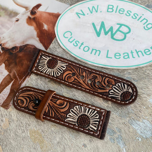Tooled Leather Apple Watch Band #2