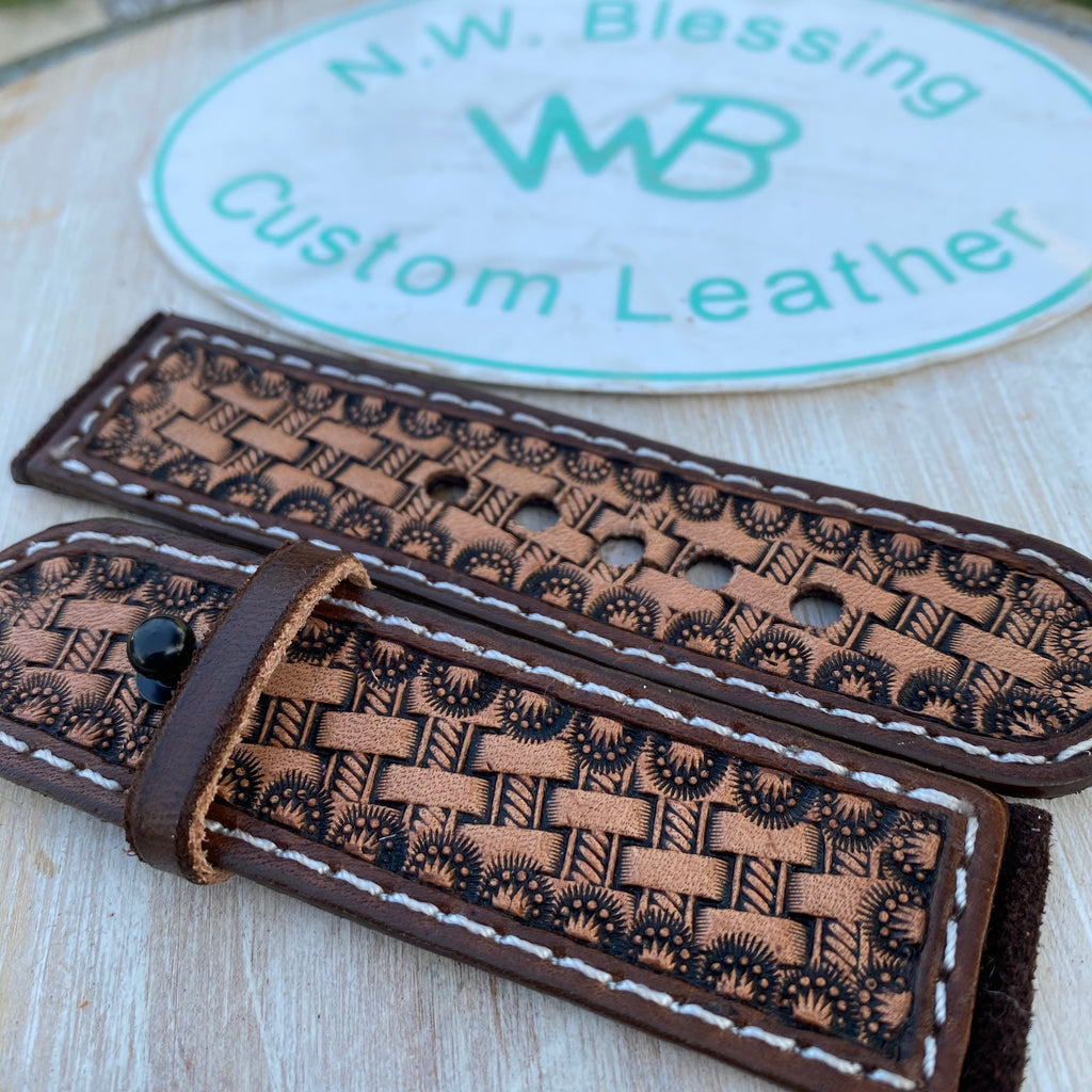 Tooled Leather Apple Watch Band #22